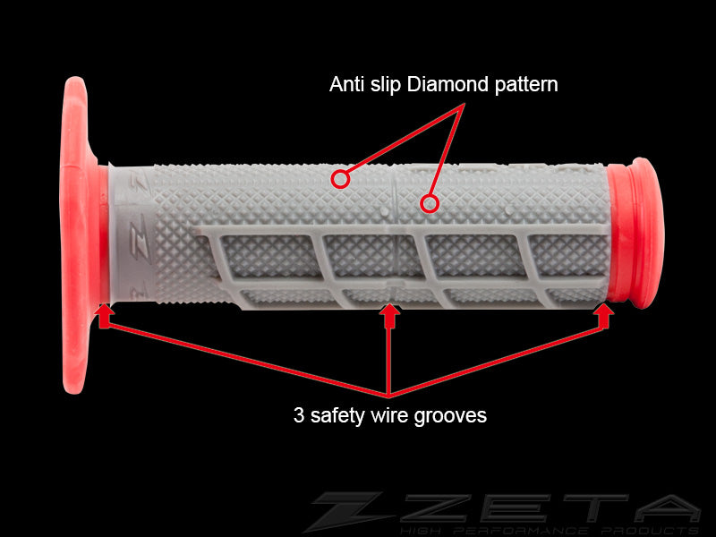 Zeta Race Grip Open - End Red / Grey