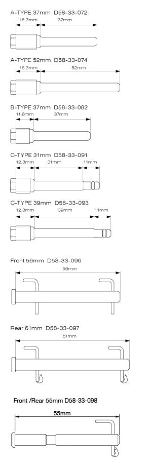 DRC Stainless Brake Pin Set BRAKE PINS 37 & 52mm