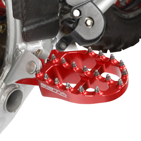 Zeta Alu Foot Pegs CRF450 / 450CRF250L / M / RALLY Red