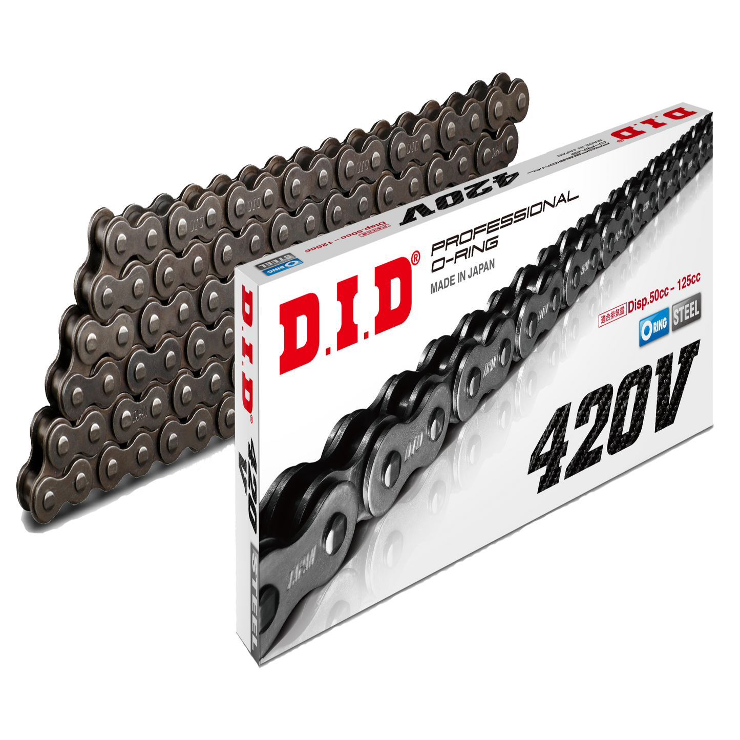 DID, Chain, drive, motorcycle, 420L, link, professional, o-ring