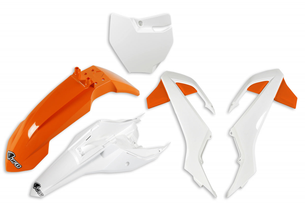 Plastic, kit, UFO, offroad, SX65, SX, KTM, white, black, oem, body, panels, mudguard, side,