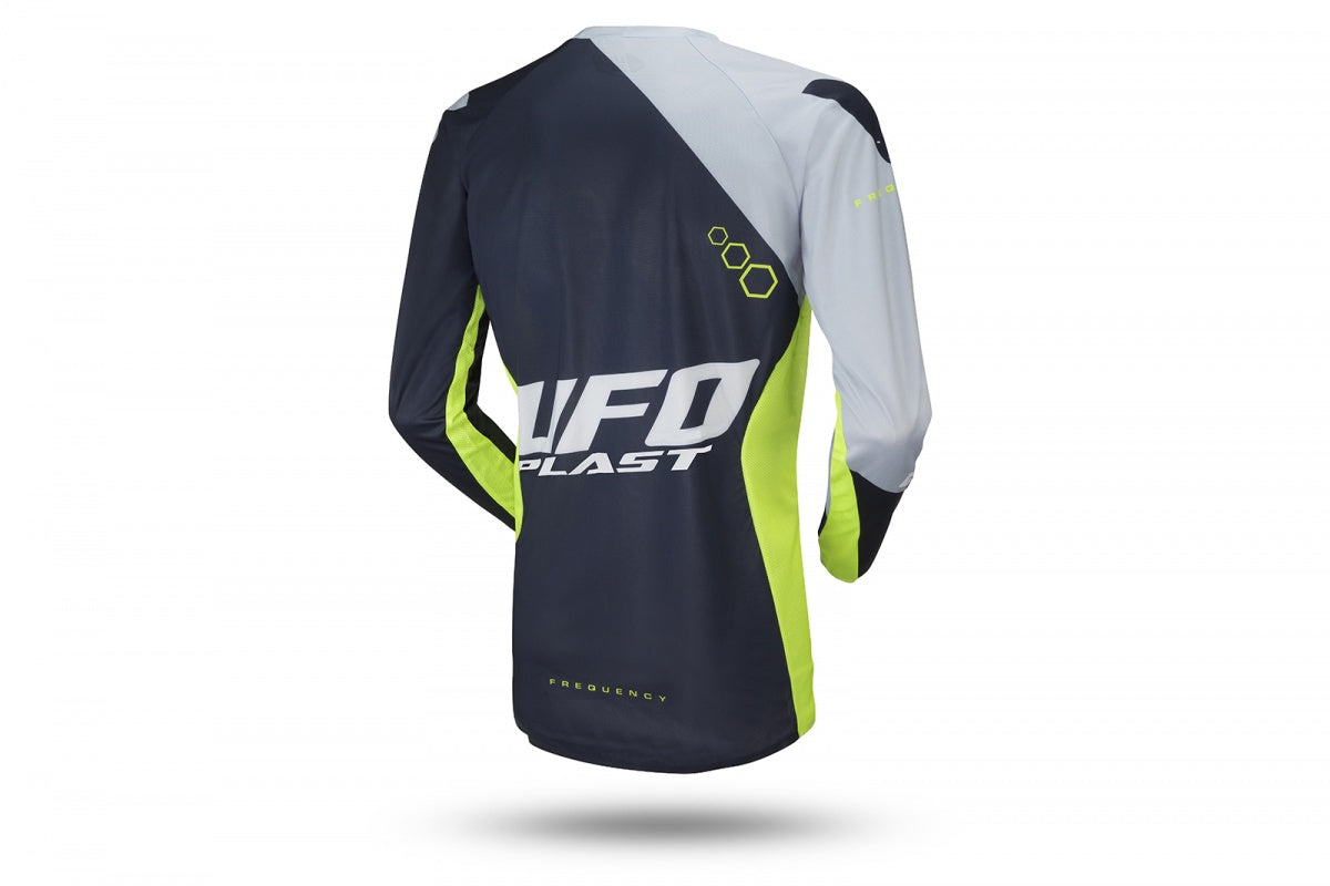 UFO - Motocross Slim Frequency Jersey Blue, Gray And Neon Yellow