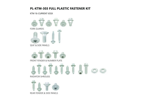 UFO - Motocross Full Plastic Fastener Kit For KTM SX 65 16-21